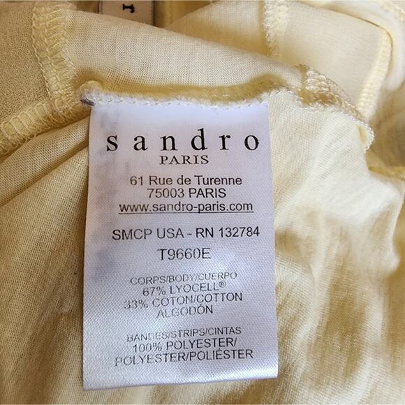 SANDRO BUTTERCUP YELLOW BLOUSE SIZE MED - Picture 8 of 8